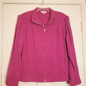 St. John Sport Marie Gray Pink Magenta Zip Up